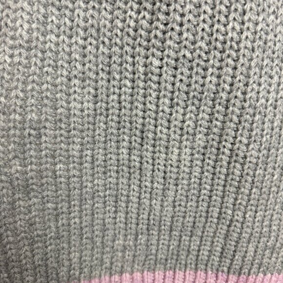 Winter Knit  Scarf  Gray & Pink - Picture 3 of 6